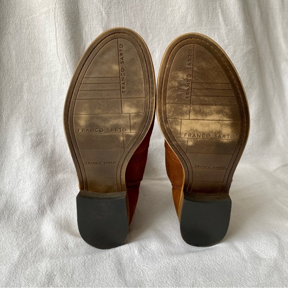 Franco Sarto - distressed leather booties / ankle boots - size 7 - Picture 5 of 10